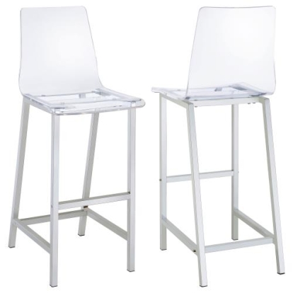 Coaster Juelia Bar Stools Chrome and Clear Acrylic (Set of 2)