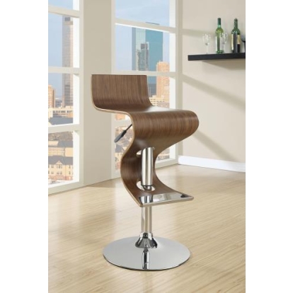 Coaster Covina Adjustable Bar Stool Walnut and Chrome