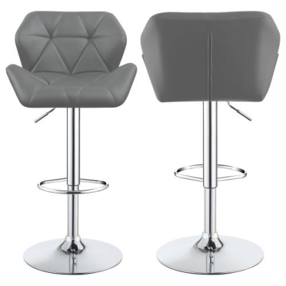 Coaster Berrington Adjustable Bar Stools Chrome and Grey (Set of 2)
