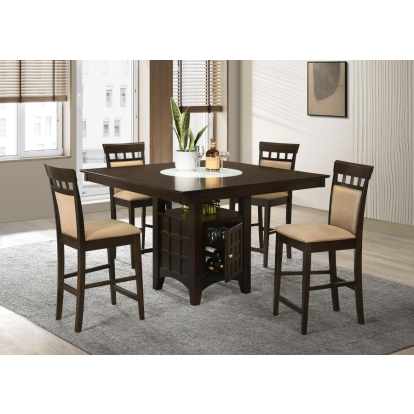 Coaster Gabriel 5-piece Square Counter Height Dining Set Cappuccino