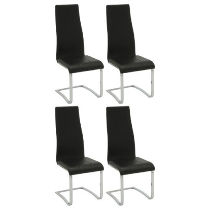 Coaster Montclair High Back Dining Chairs Black and Chrome (Set of 4)