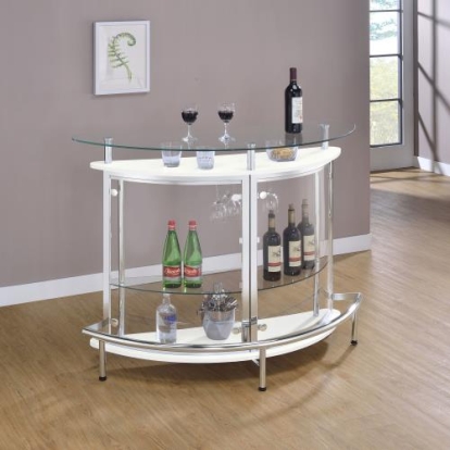Coaster Amarillo 2-tier Bar Unit White and Chrome