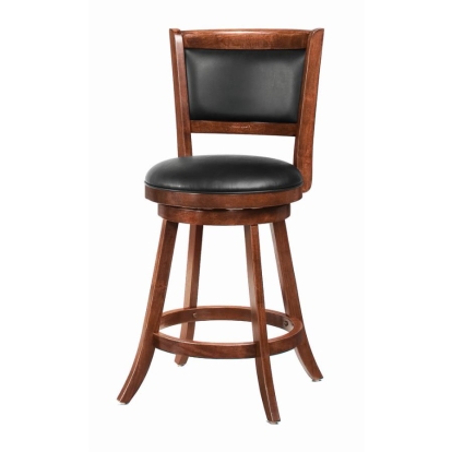 Coaster Broxton Upholstered Swivel Counter Height Stools Chestnut and Black (Set of 2) Model 101919