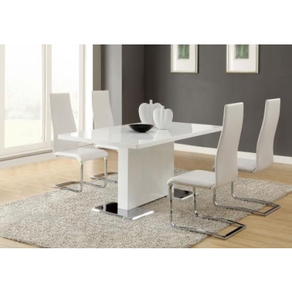 Coaster Anges 5-piece Dining Set White High Gloss and White