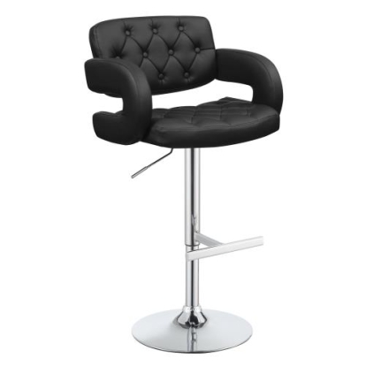 Coaster Brandi Adjustable Bar Stool Black and Chrome
