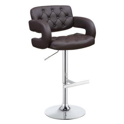 Coaster Brandi Adjustable Bar Stool Chrome and Brown