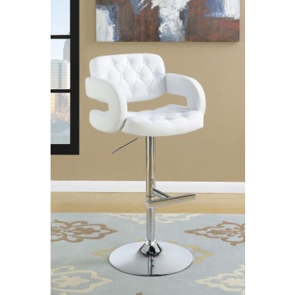 Coaster Brandi Adjustable Bar Stool Chrome and White