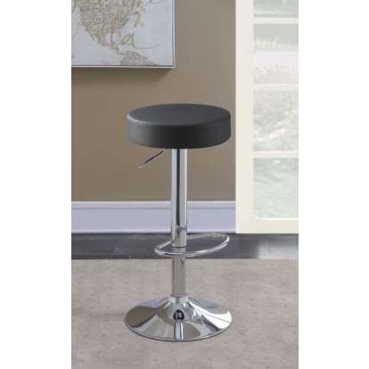 Coaster Ramses 29" Adjustable Bar Stool Chrome and Black