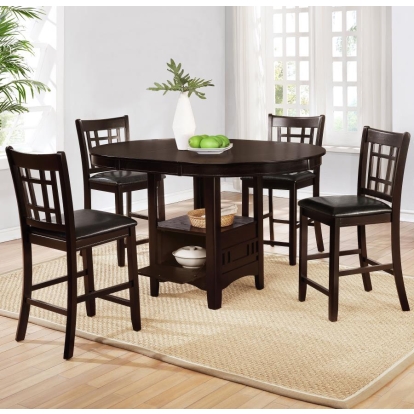 Coaster Lavon 5-piece Counter Height Dining Room Set Espresso and Black Model 102888-S5
