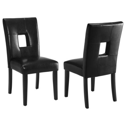 Coaster Shannon Open Back Upholstered Dining Chairs Black (Set of 2)