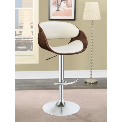 Coaster Dana Adjustable Bar Stool Ecru and Chrome