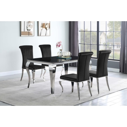 Coaster Carone 5-piece Dining Room Set Black and Chrome Model 105071-S5