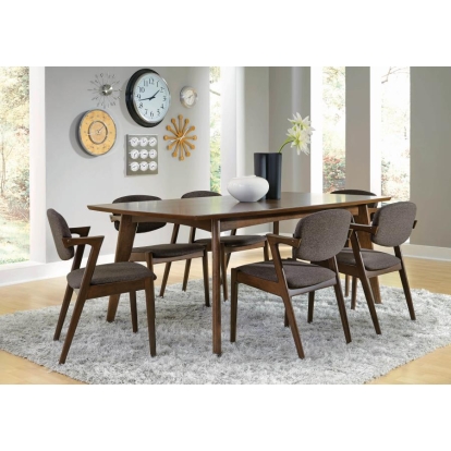 Coaster Malone 7-piece Rectangular Dining Set Dark Walnut and Grey Model 105351-S7