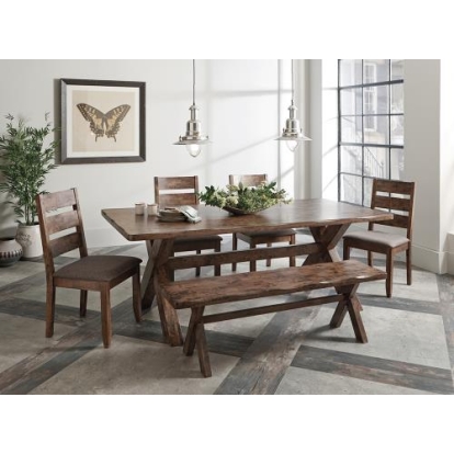 Coaster Alston Dining Room Set Knotty Nutmeg and Brown
