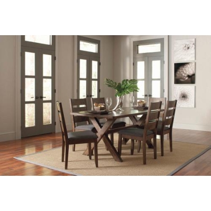 Coaster Alston 7-piece Rectangular Dining Set Knotty Nutmeg and Brown