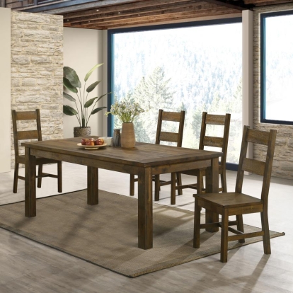 Coaster Coleman Dining Room Set Rustic Golden Brown Model 107041-S5