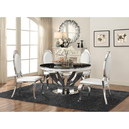 Coaster Anchorage 5-piece Round Dining Set Chrome