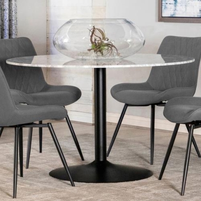 Coaster Bartole Round Dining Table White and Matte Black
