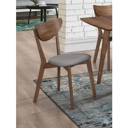Coaster Alfredo Upholstered Dining Chairs Grey and Natural Walnut (Set of 2)