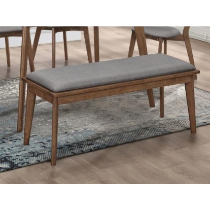 Coaster Alfredo Upholstered Dining Bench Grey and Natural Walnut