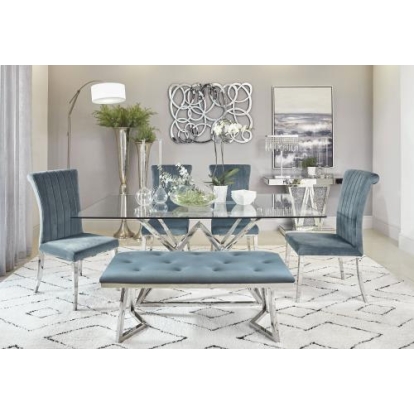 Coaster Beaufort 6-piece Dining Set Dark Grey and Chrome