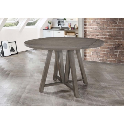 Coaster Athens Round Counter Height Table with Drop Leaf Barn Grey Model 109858