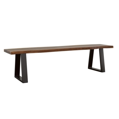 Coaster Ditman Live Edge Dining Bench Grey Sheesham and Black Model 110183