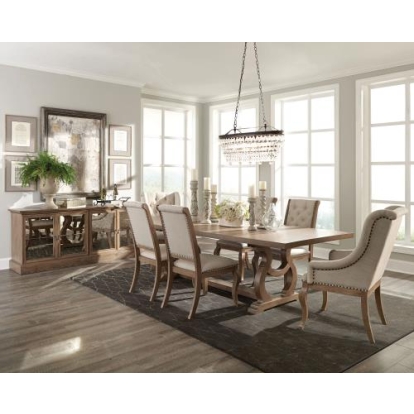 Coaster Brockway Rectangular Trestle Dining Set