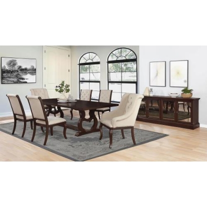 Coaster Brockway Rectangular Trestle Dining Set