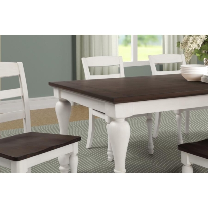 Coaster Madelyn 5-piece Rectangle Dining Set Dark Cocoa and Coastal White Model 110381-S5