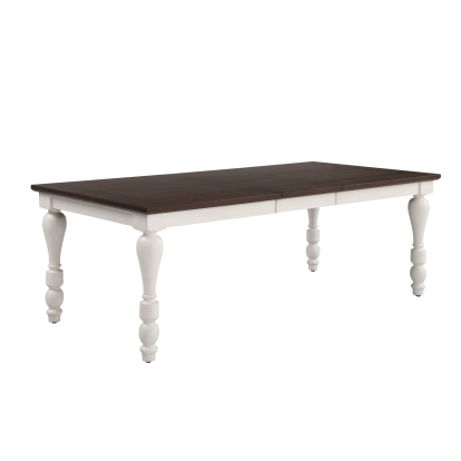 Coaster Madelyn Dining Table with Extension Leaf Dark Cocoa and Coastal White Model 110381