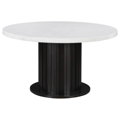 Coaster Sherry Round Dining Table Rustic Espresso and White Model 115490