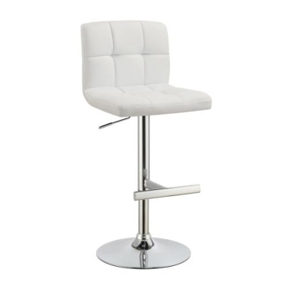 Coaster Lenny Adjustable Bar Stools Chrome and White (Set of 2)