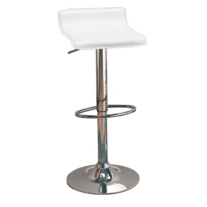 Coaster Bidwell 29" Upholstered Backless Adjustable Bar Stools White and Chrome (Set of 2)