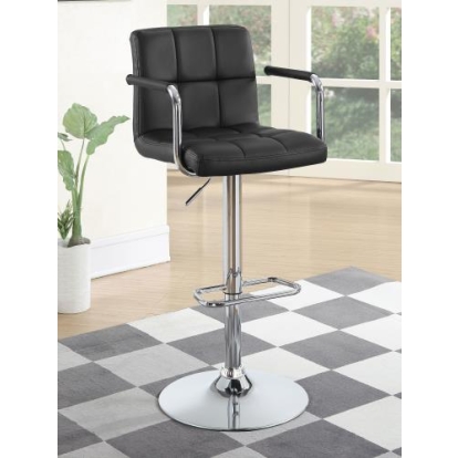 Coaster Palomar Adjustable Height Bar Stool Black and Chrome