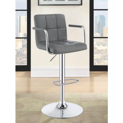 Coaster Palomar Adjustable Height Bar Stool Grey and Chrome