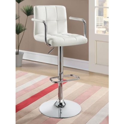 Coaster Palomar Adjustable Height Bar Stool White and Chrome