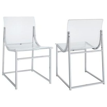 Coaster Adino Acrylic Dining Side Chair Clear and Chrome (Set of 2)