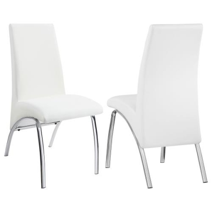 Coaster Bishop Upholstered Side Chairs White and Chrome (Set of 2)
