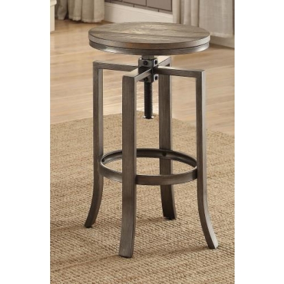 Coaster Bartlett Adjustable Height Swivel Bar Stools Brushed Nutmeg and Slate Grey (Set of 2)