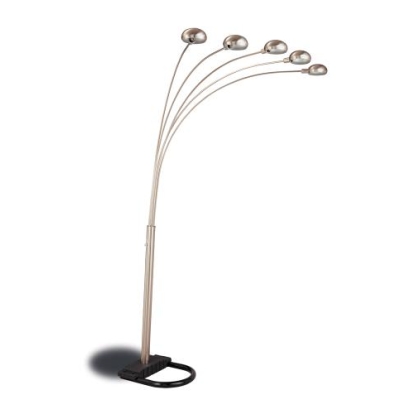 Coaster Kayd 5-light Floor Lamp with Curvy Dome Shades Chrome and Black