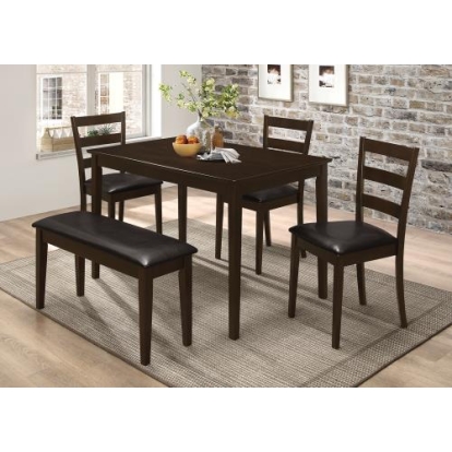 Coaster Guillen 5-piece Dining Set with Bench Cappuccino and Dark Brown