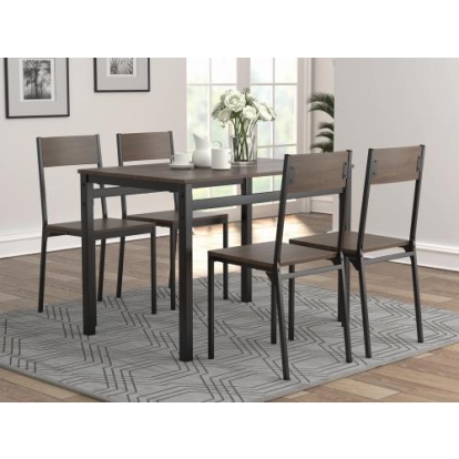 Coaster Lana 5-piece Rectangular Dining Table Set Dark Brown and Matte Black