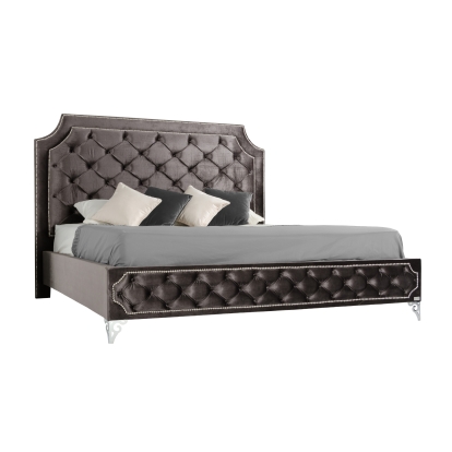 VIG Furniture Grey Bed SKU VGKNLEILAH-GREY - Product ID 15693|15691|15778