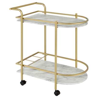 Coaster Desiree Rack Bar Cart with Casters Gold Model 181377