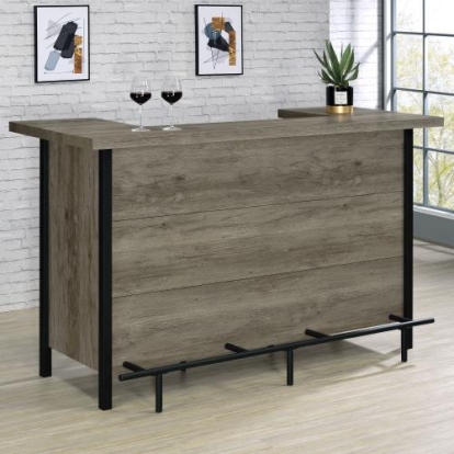 Coaster Bellemore Bar Unit with Footrest Grey Driftwood and Black