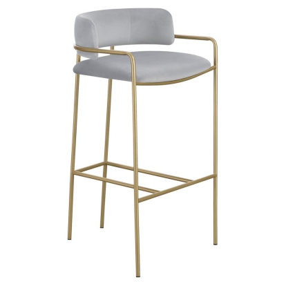 Coaster Comstock Upholstered Low Back Stool Grey and Gold Model 182160