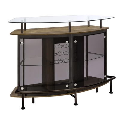 Coaster Gideon Crescent Shaped Glass Top Bar Unit with Drawer Model 182236