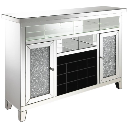 Coaster Melinda 2-Door Wine Cabinet with Lighting Mirror Model 183627