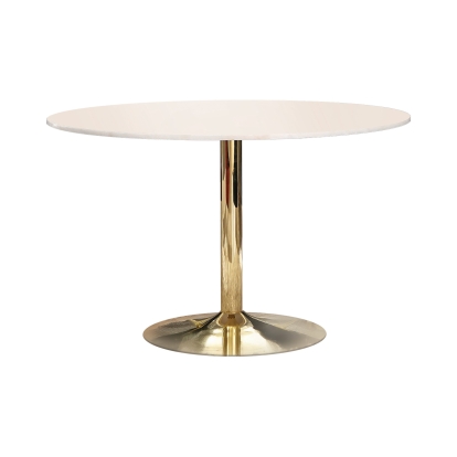 Coaster Kella Round Dining Table Natural Marble and Gold Model 192061